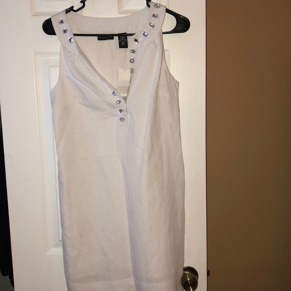 White Dress with Silver rhinestones